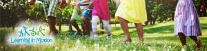 Kids running in a field
