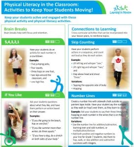 Physical Literacy in the Classroom - pdf screenshot